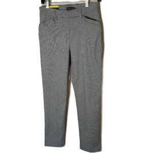 Hilary Radley Houndstooth Ankle Pants Black White Pull on Style Size S